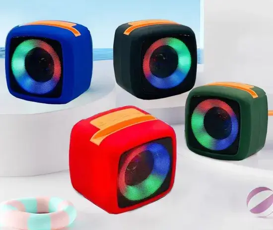 Loa Bluetooth mini di động không dây với khả năng nhạy cảm ánh sáng và hiệu ứng màu sắc hình ảnh 1-description