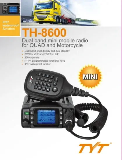 Tyt Th-8600: Đài phát thanh di động chống nước, sử dụng công nghệ IP67 hình ảnh 1-description