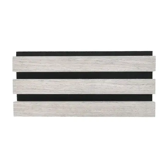 Tấm panel tường cách âm slats Foshan với bề mặt gỗ veneer và thành phần polyester, lý tưởng cho phòng tắm hình ảnh 1-description