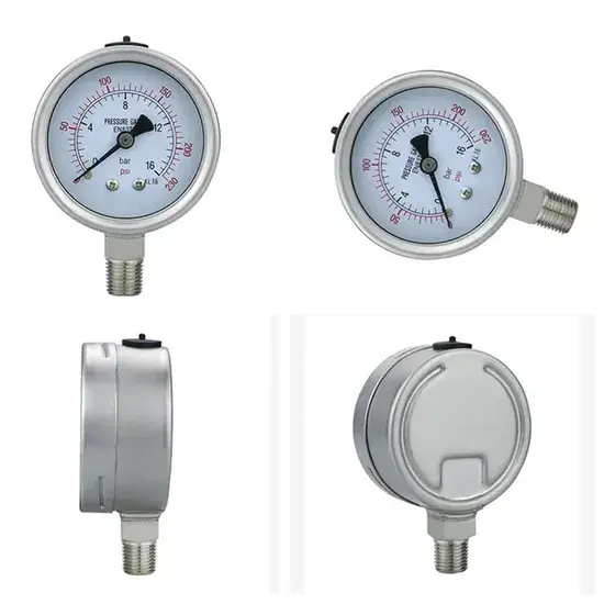 Đồng Hồ Áp Suất Thép Không Gỉ Nhà Máy 2.5 inch cho Ứng Dụng Nước, Khí và Chất Lỏng hình ảnh 1-description