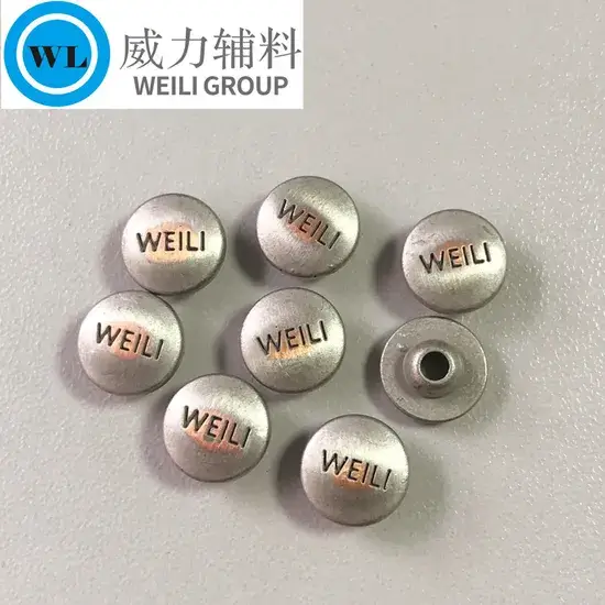 Đinh tán kim loại và hợp kim kẽm cho trang phục và giày dép - Chất liệu chất lượng hình ảnh 1-description