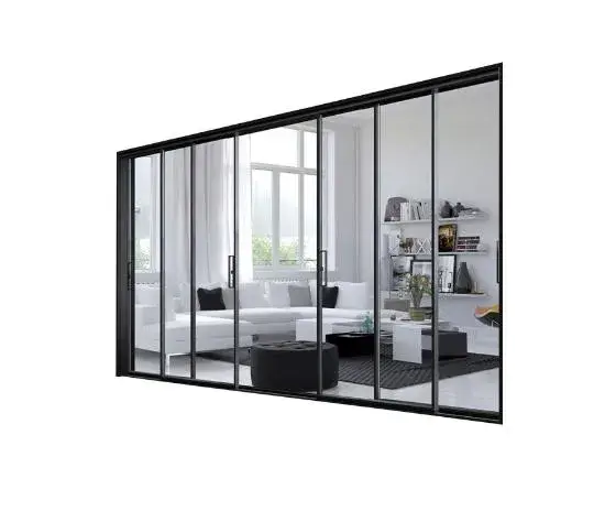 Thiết kế nội thất hiện đại với vật liệu xây dựng tinh tế, khung nhôm và vách ngăn phòng bằng kính cửa thép và cửa kính trượt hình ảnh 1-description