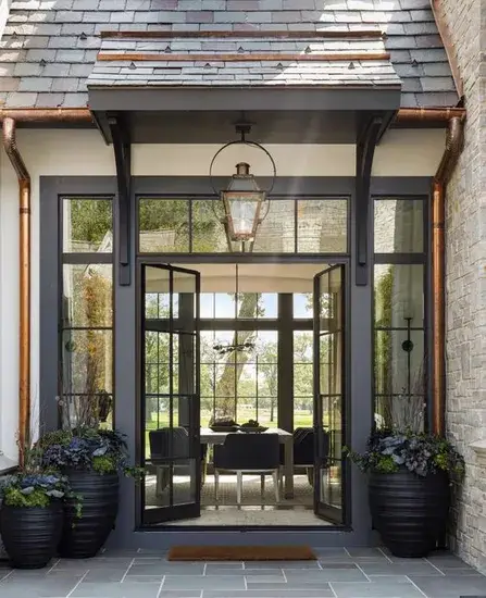 Lò nướng thép cách nhiệt với cửa sổ và cửa ra vào kính hai lớp, cửa swing và cửa patio phẳng bằng nhôm cho an ninh hình ảnh 1-description