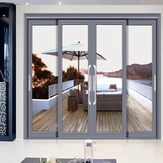 Cửa trượt nhôm chịu bão, kính Low-E mới cho ngoại thất nhà, cửa patio trượt hiện đại hình ảnh 1-description