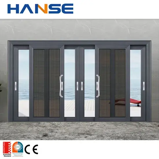 Cửa trượt nhôm hiện đại với cửa kính đô lớp phù hợp cho ban công và lối vào bên ngoài hình ảnh 1-description