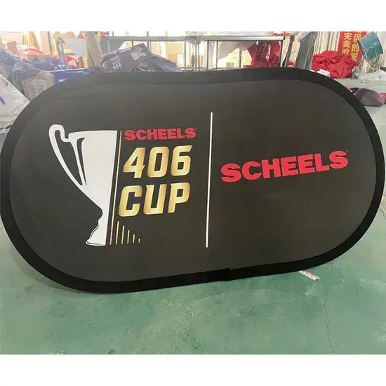 Khung pop up gập hai mặt in vải polyester - Sự kiện quảng cáo ngoài trời độc đáo hình ảnh 1-description